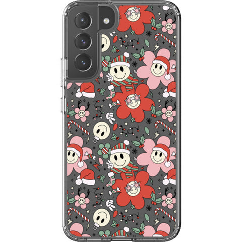 Christmas Smiley Face Clear Phone Case