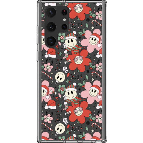 Christmas Smiley Face Clear Phone Case