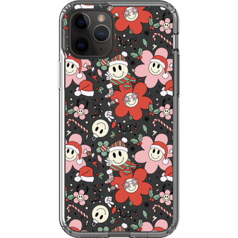 Christmas Smiley Face Clear Phone Case