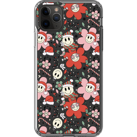 Christmas Smiley Face Clear Phone Case