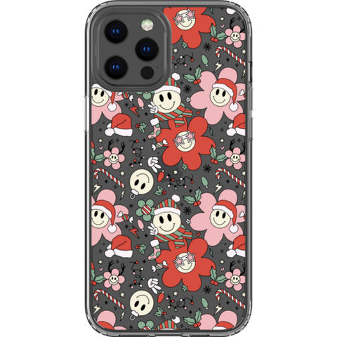 Christmas Smiley Face Clear Phone Case