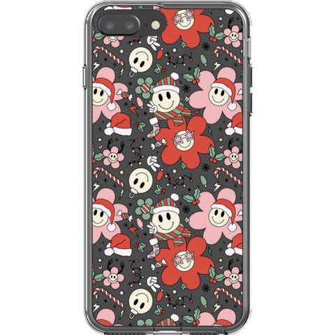 Christmas Smiley Face Clear Phone Case