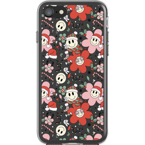Christmas Smiley Face Clear Phone Case
