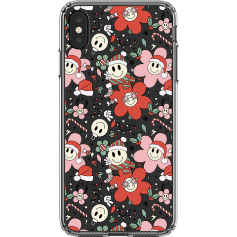 Christmas Smiley Face Clear Phone Case