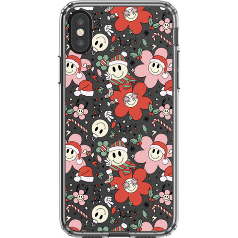 Christmas Smiley Face Clear Phone Case
