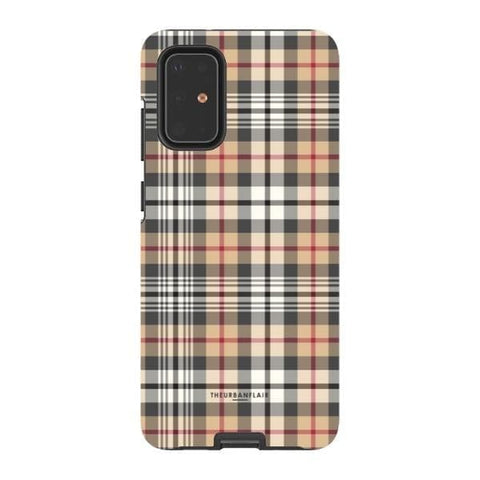 Galaxy S20 Plus Gloss (High Sheen) Classic Beige Plaid Tough Phone Case - The Urban Flair
