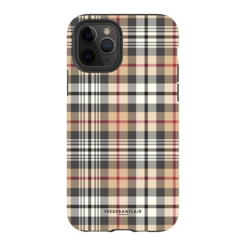 iPhone 11 Pro Gloss (High Sheen) Classic Beige Plaid Tough Phone Case - The Urban Flair