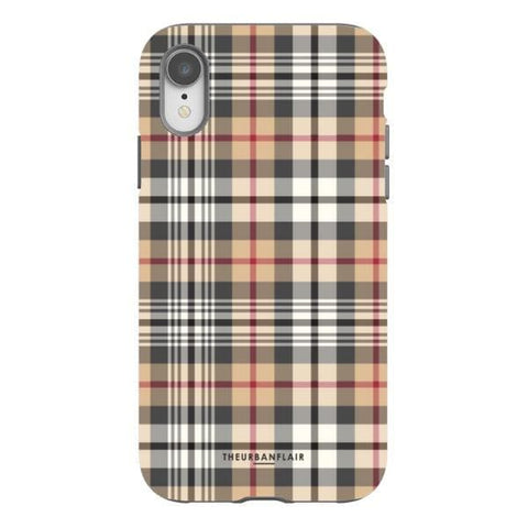 Classic Beige Tartan Tough Phone Case for your iPhone XR in a gorgeous Gloss (High Sheen) finish! Free shipping for all US orders and a complementary LIFETIME warranty!