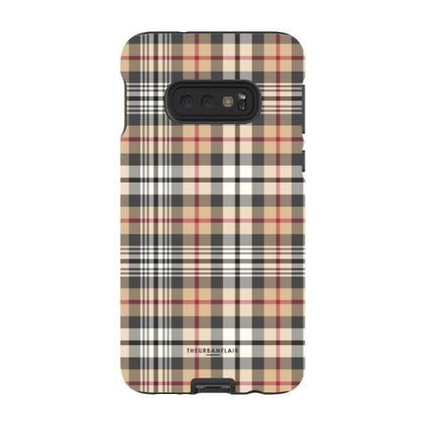 Classic Beige Tartan Tough Phone Case for your Galaxy S10e in a gorgeous Satin (Semi-Matte) finish! Free shipping for all US orders and a complementary LIFETIME warranty!