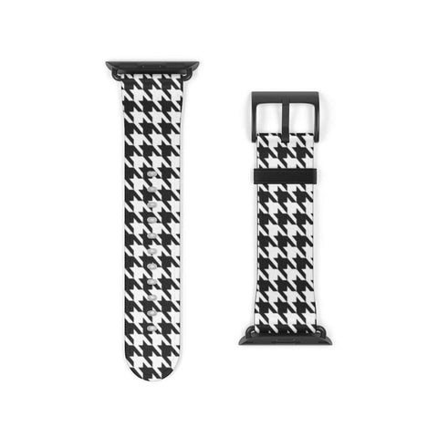 Shop The Classic Houndstooth Apple Watch Band Exclusively at The Urban Flair - Trendy Faux/Vegan Leather iWatch Straps - Affordable Replacements Bands For Women