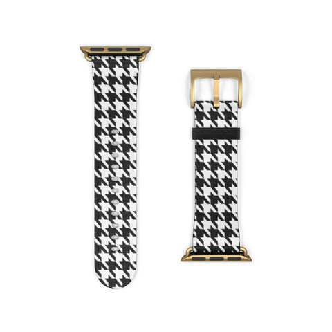 Shop The Classic Houndstooth Apple Watch Band Exclusively at The Urban Flair - Trendy Faux/Vegan Leather iWatch Straps - Affordable Replacements Bands For Women