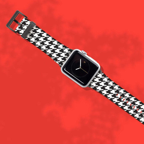 Shop The Classic Houndstooth Apple Watch Band Exclusively at The Urban Flair - Trendy Faux/Vegan Leather iWatch Straps - Affordable Replacements Bands For Women