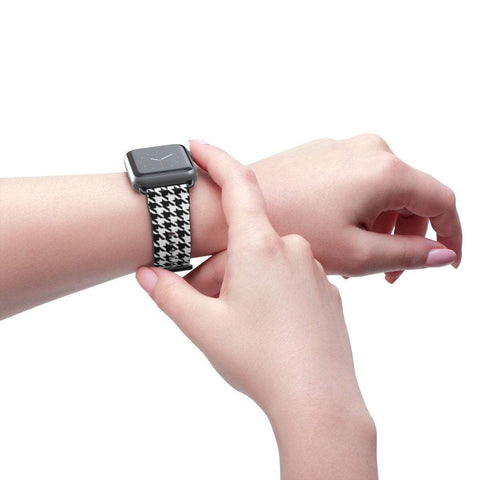 Shop The Classic Houndstooth Apple Watch Band Exclusively at The Urban Flair - Trendy Faux/Vegan Leather iWatch Straps - Affordable Replacements Bands For Women