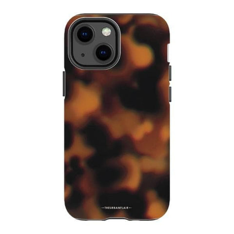 iPhone 13 Mini Satin (Semi-Matte) Classic Tortoise Shell Print Tough Phone Case - The Urban Flair