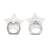 Plain Clear Star Shape Ring Grip Holder For iPhone or Galaxy 360 Phone Stand With Silver Ring