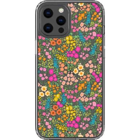 Colorful Flower Doodles Clear Phone Case