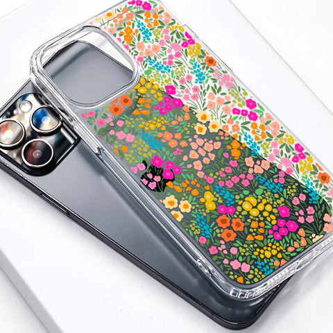 Cute Colorful Flowers Phone Case For iPhone 14 Plus 13 Pro Max Mini 12 XR 7 8 Clear Phone Cover With Aesthetic Design Galaxy S22 Case Feat