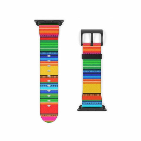 Shop The Colorful Serape Apple Watch Band Exclusively at The Urban Flair - Trendy Faux/Vegan Leather iWatch Straps - Affordable Replacements Bands For Women