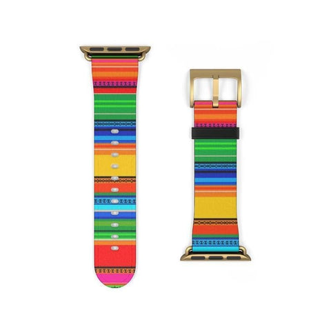 Shop The Colorful Serape Apple Watch Band Exclusively at The Urban Flair - Trendy Faux/Vegan Leather iWatch Straps - Affordable Replacements Bands For Women