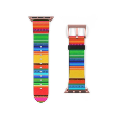 Shop The Colorful Serape Apple Watch Band Exclusively at The Urban Flair - Trendy Faux/Vegan Leather iWatch Straps - Affordable Replacements Bands For Women
