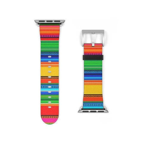 Shop The Colorful Serape Apple Watch Band Exclusively at The Urban Flair - Trendy Faux/Vegan Leather iWatch Straps - Affordable Replacements Bands For Women