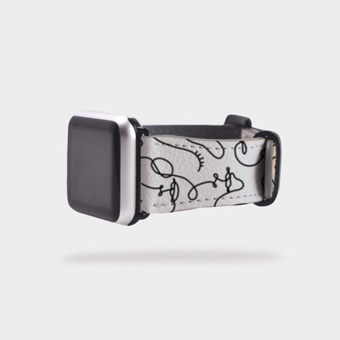 Shop The Continuous Line Art Faces Apple Watch Band Exclusively at The Urban Flair - Trendy Faux/Vegan Leather iWatch Straps - Affordable Replacements Bands For Women