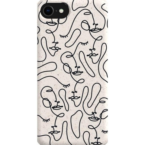 iPhone 7/8/SE 2020 Continuous Line Art Faces Biodegradable Phone Case - The Urban Flair