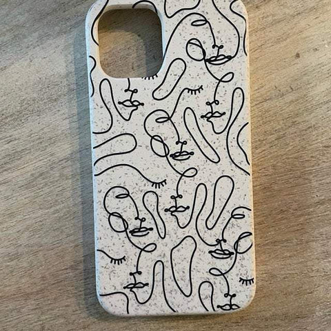 Continuous Line Art Faces Biodegradable Phone Case iPhone 12 Pro Max by The Urban Flair (Customer Feat)