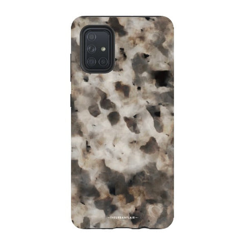 Cool Brown Tortoise Shell Print Tough Phone Case Galaxy A71 4G Gloss [High Sheen] exclusively offered by The Urban Flair