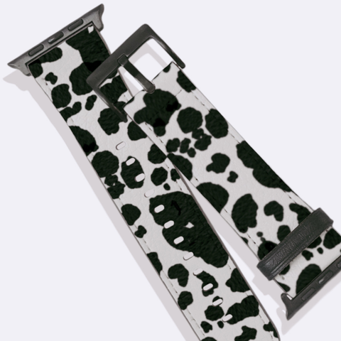 Shop The Cow Print Apple Watch Band Exclusively at The Urban Flair - Trendy Faux/Vegan Leather iWatch Straps - Affordable Replacements Bands For Women