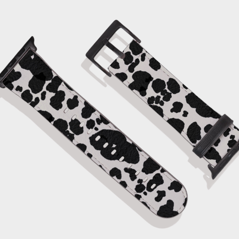 Shop The Cow Print Apple Watch Band Exclusively at The Urban Flair - Trendy Faux/Vegan Leather iWatch Straps - Affordable Replacements Bands For Women
