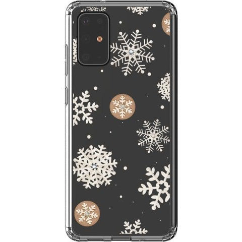 Galaxy S20 Plus Cream Snowflakes Clear Phone Case - The Urban Flair