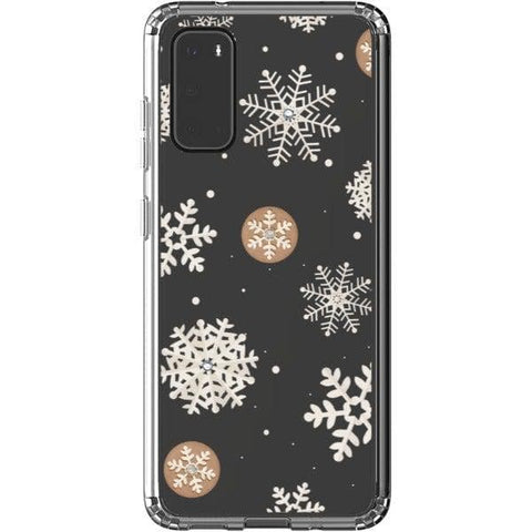 Galaxy S20 Cream Snowflakes Clear Phone Case - The Urban Flair