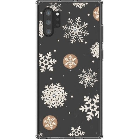 Note 10 Plus Cream Snowflakes Clear Phone Case - The Urban Flair