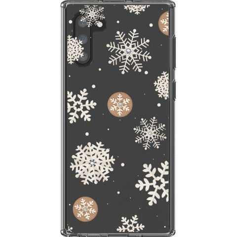 Note 10 Cream Snowflakes Clear Phone Case - The Urban Flair