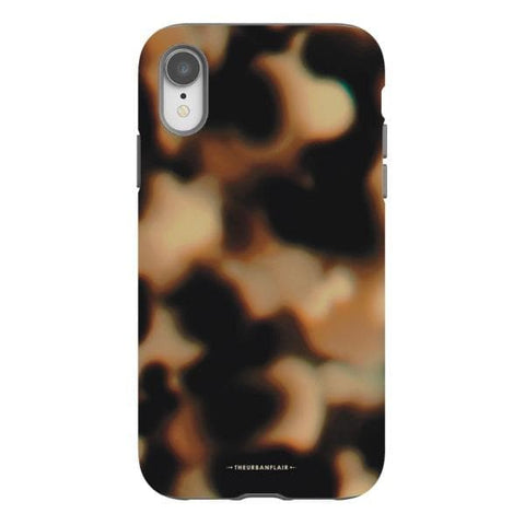 iPhone XR Satin (Semi-Matte) Creamy Tortoise Shell Tough Phone Case - The Urban Flair