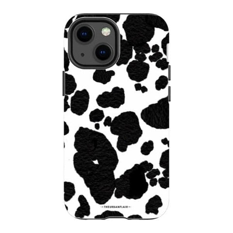 iPhone 13 Mini Gloss (High Sheen) Cute Cow Print Tough Phone Case - The Urban Flair