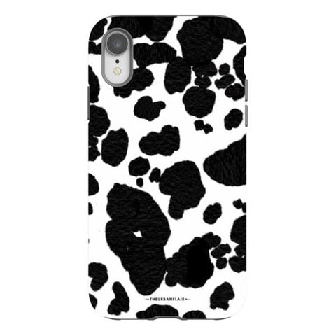 iPhone XR Satin (Semi-Matte) Cute Cow Print Tough Phone Case - The Urban Flair