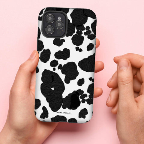 Cute Cow Print Case For iPhone 13 12 Mini 11 Pro Max XR XS Max 7 8 Plus SE 2020 Tough  Galaxy S10 S20 S21 Ultra Cover With Design Feat