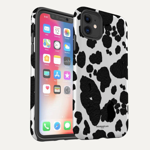 Cute Cow Print Case For iPhone 13 12 Mini 11 Pro Max XR XS Max 7 8 Plus SE 2020 Tough  Galaxy S10 S20 S21 Ultra Cover With Design Feat