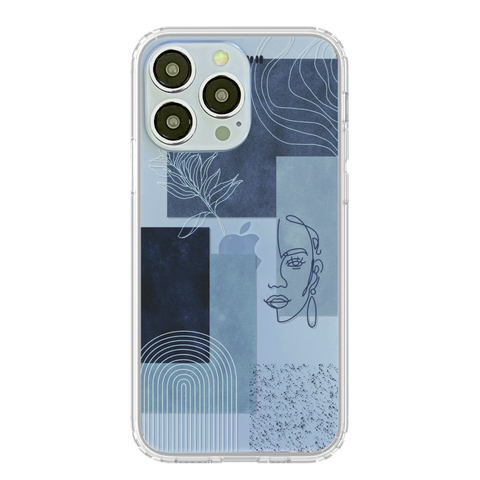 Cute Design Phone Cases For Your Sierra Blue iPhone 13 Pro & 13 Pro Max iPhone 13 Pro Max #5 - Abstract Line Art Face exclusively offered by The Urban Flair
