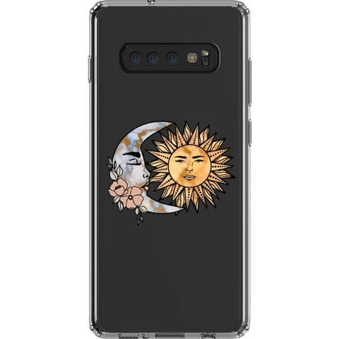 Galaxy S10 Plus Cute Minimal Sun Moon Clear Phone Case - The Urban Flair