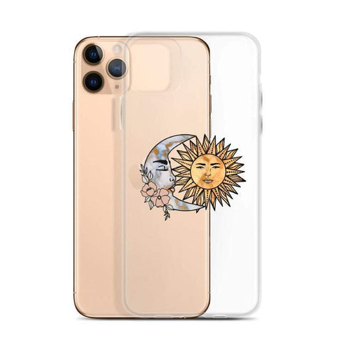 Cute Minimal Sun Moon Clear Phone Case iPhone 12 Pro Max by The Urban Flair (Feat)