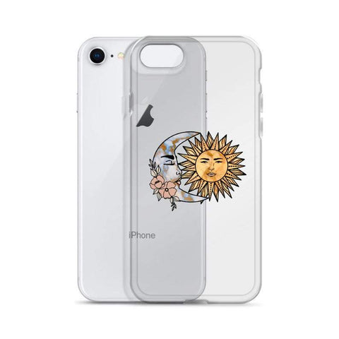 Cute Minimal Sun Moon Clear Phone Case iPhone 12 Pro Max by The Urban Flair (Feat)