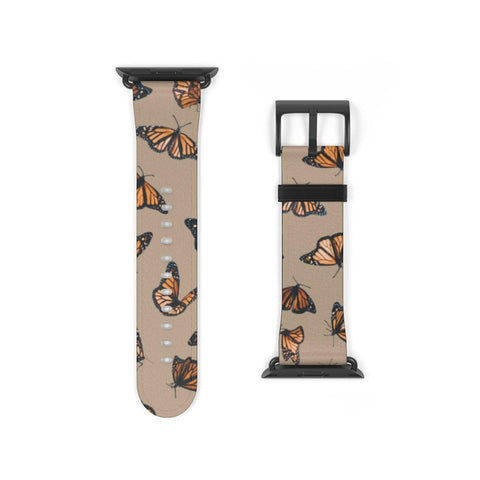 Shop The Cute Monarch Butterfly Apple Watch Band Exclusively at The Urban Flair - Trendy Faux/Vegan Leather iWatch Straps - Affordable Replacements Bands For Women