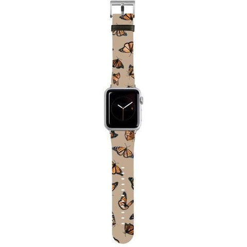 Shop The Cute Monarch Butterfly Apple Watch Band Exclusively at The Urban Flair - Trendy Faux/Vegan Leather iWatch Straps - Affordable Replacements Bands For Women