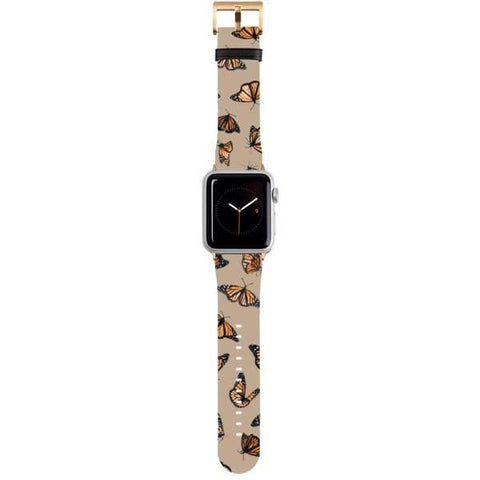 Shop The Cute Monarch Butterfly Apple Watch Band Exclusively at The Urban Flair - Trendy Faux/Vegan Leather iWatch Straps - Affordable Replacements Bands For Women