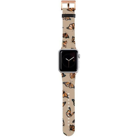 Shop The Cute Monarch Butterfly Apple Watch Band Exclusively at The Urban Flair - Trendy Faux/Vegan Leather iWatch Straps - Affordable Replacements Bands For Women