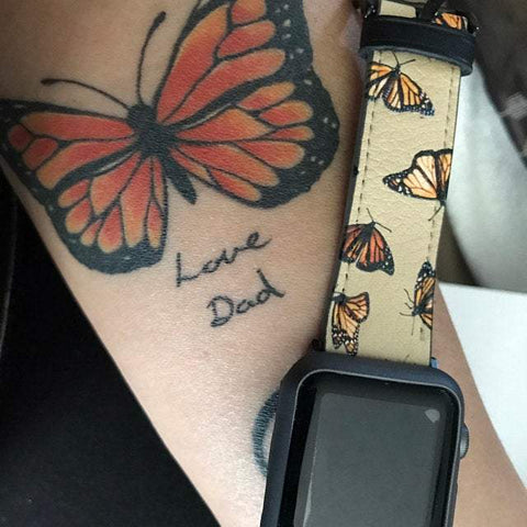 Shop The Cute Monarch Butterfly Apple Watch Band Exclusively at The Urban Flair - Trendy Faux/Vegan Leather iWatch Straps - Affordable Replacements Bands For Women