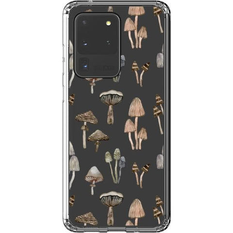Galaxy S20 Ultra Cute Neutral Mushrooms Clear Phone Case - The Urban Flair